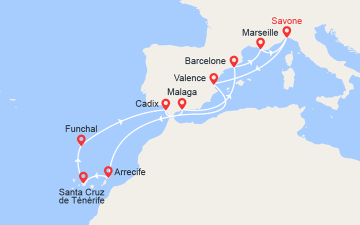 itinéraire croisière Canaries Madère - Canaries Madère :  Italie, Espagne, Canaries, Madère 