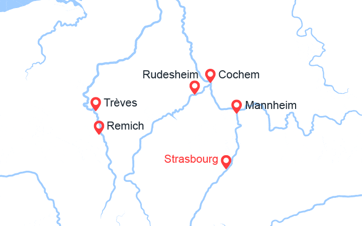 Itinéraire 4 Fleuves : Les Vallées du Neckar, du Rhin Romantique, de la Moselle et de la Sarre (SBR_PP) 