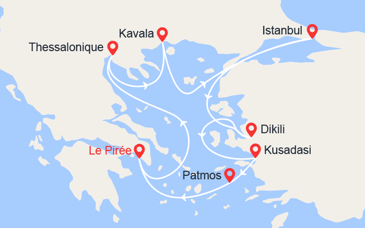 itinéraire croisière Iles grecques : 7 nuits sur les pas de Saint Paul : Grèce, Turquie... 