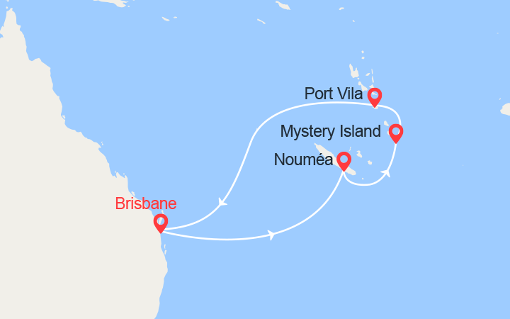 Itinéraire A la découverte de la Nouvelle-Calédonie au départ de Brisbane 