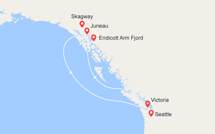 Itinéraire Alaska: Juneau, Skagway, Endicott Arm & Glacier Dawes... 