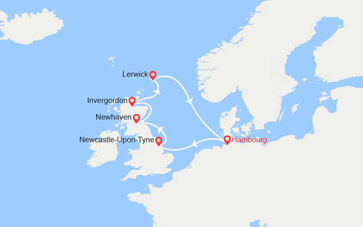 itinéraire croisière Iles Britanniques - Iles Britanniques : Allemagne, Ecosse