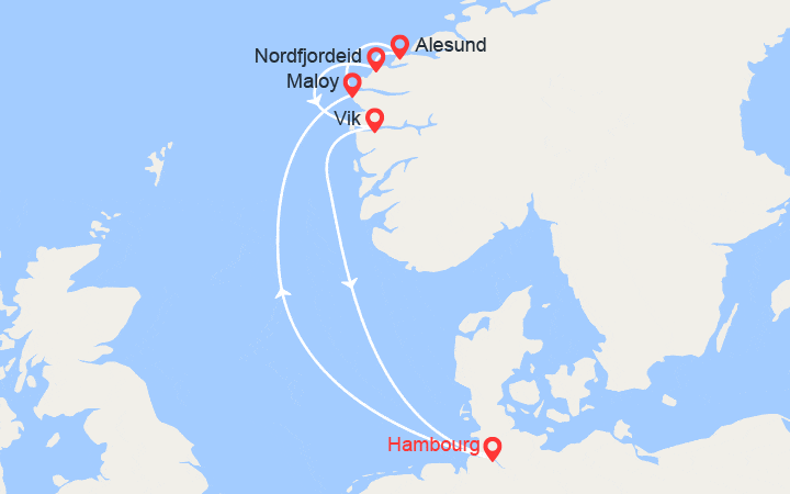itinéraire croisière Europe du Nord : Allemagne, Norvège 