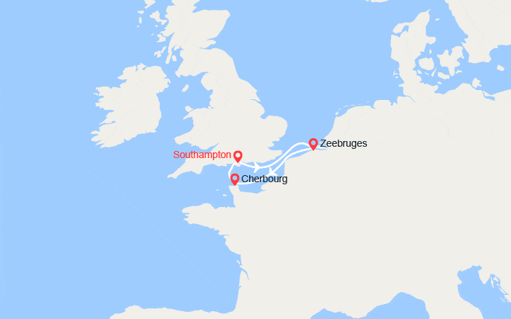 Itinéraire Angleterre, Belgique, France 