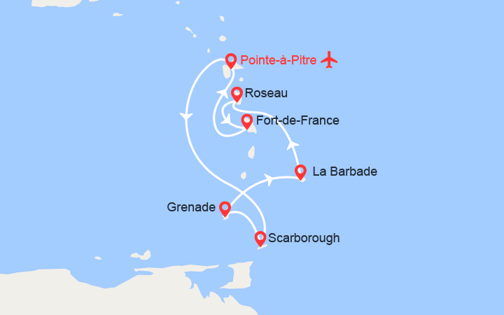 itinéraire croisière Caraïbes et Antilles : Antilles: Tobago, Grenade, Dominique... | Vols inclus 