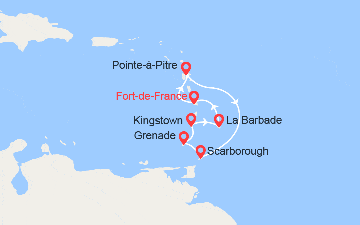 itinéraire croisière Caraïbes et Antilles : Antilles, Trinité et Tobago, St Vincent 