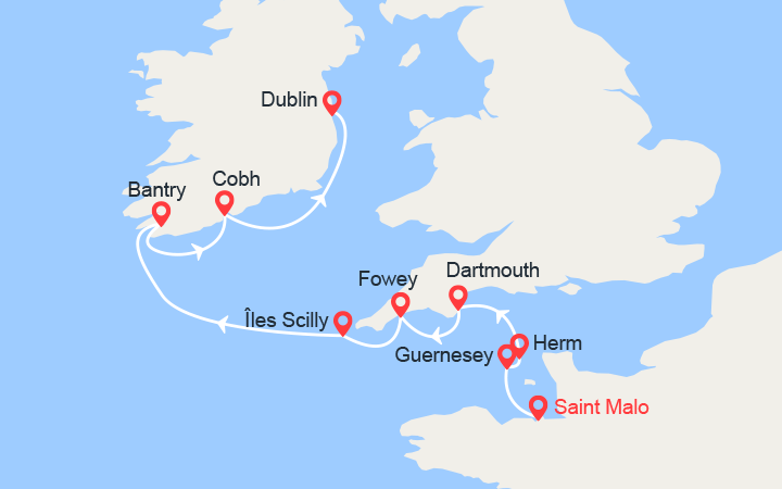 itinéraire croisière Iles Britanniques : Archipels britanniques et rivages celtiques 