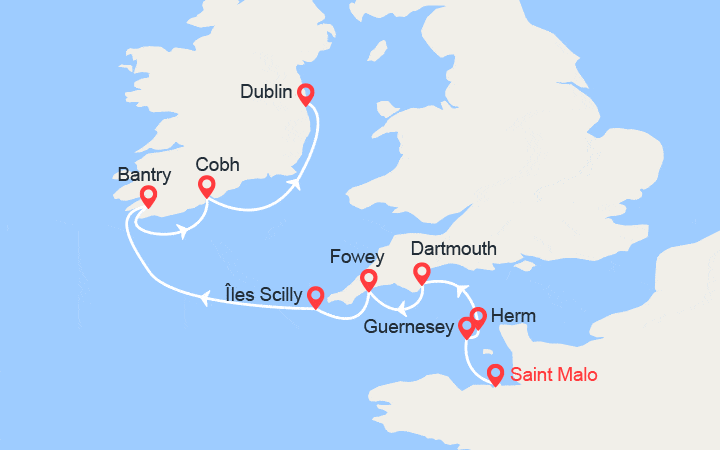 itinéraire croisière Iles Britanniques : Archipels britanniques et rivages celtiques 