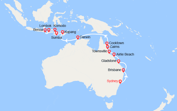 Itinéraire Australie, Indonésie 