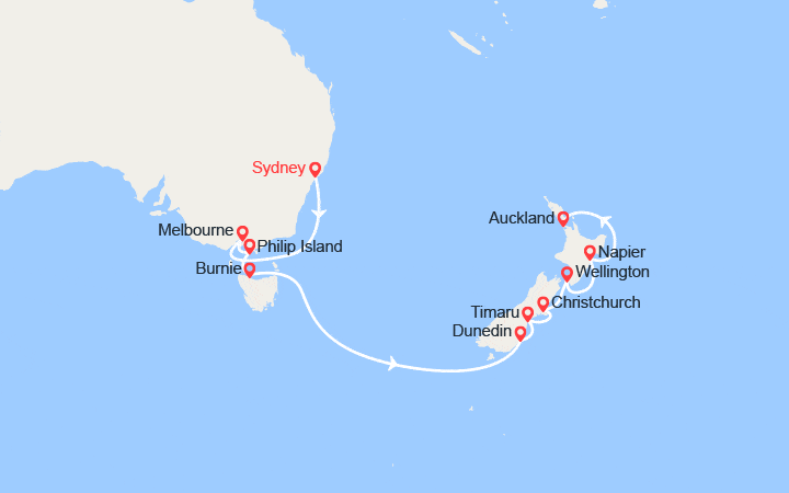 Itinéraire Australie, Nouvelle-Zélande 