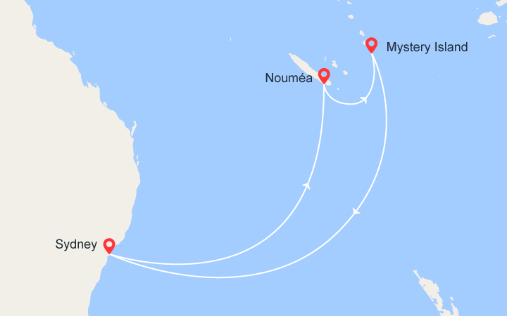itinéraire croisière Pacifique : Australie, Vanuatu et Nouvelle-Calédonie 