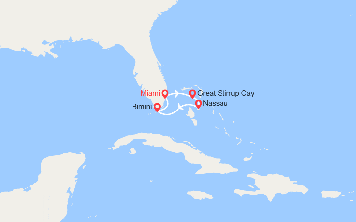 itinéraire croisière Caraïbes et Antilles : Bahamas : Great Stirrup, Bimini et Nassau