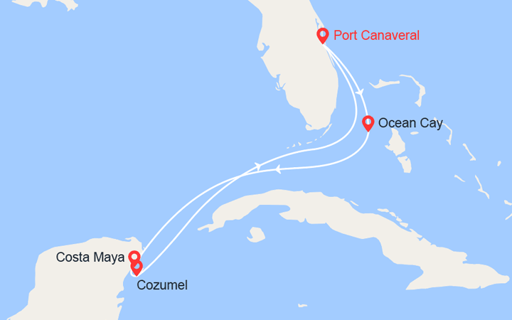 itinéraire croisière Caraïbes et Antilles : Bahamas, Mexique