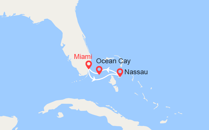 itinéraire croisière Caraïbes et Antilles - Cuba : Bahamas: Nassau et MSC Ocean Cay 