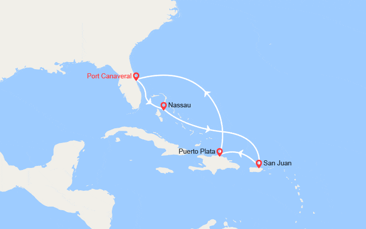 Itinéraire Bahamas, Porto Rico, Rép. Dominicaine 