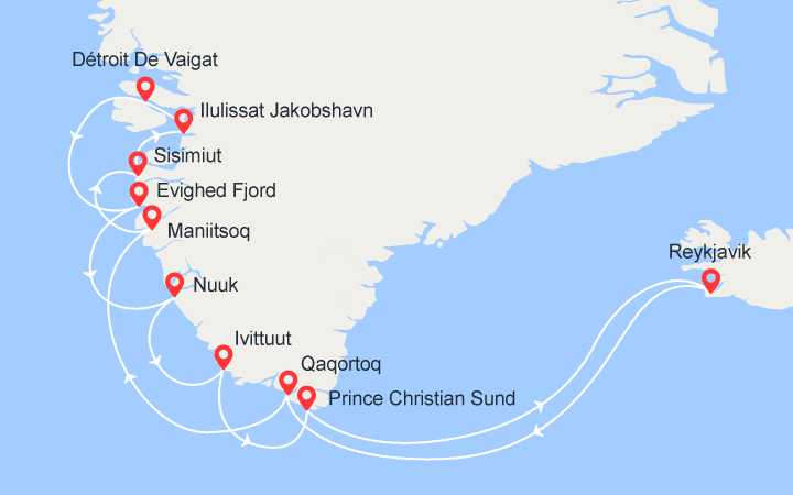 itinéraire croisière Groenland - Arctique - Antarctique : Baie de Disko - Au coeur du Groenland 