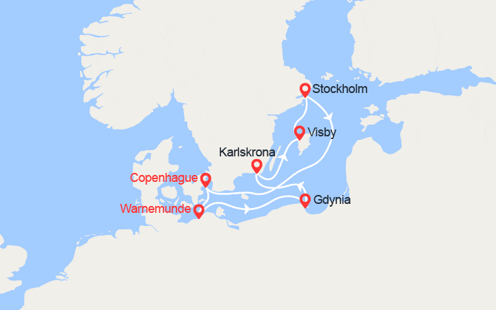 itinéraire croisière Baltique - Baltique : Baltique : Pologne, Danemark, Suède 