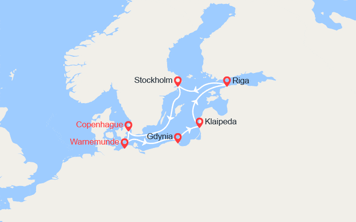 itinéraire croisière Baltique : Baltique : Pologne, Lituanie, Lettonie, Suède