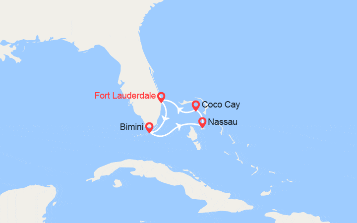 Itinéraire Bimini, Nassau et CocoCay 