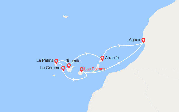 Itinéraire Canaries, Espagne, Maroc 