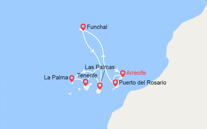 Itinéraire Canaries, Madère depuis Arrecife 