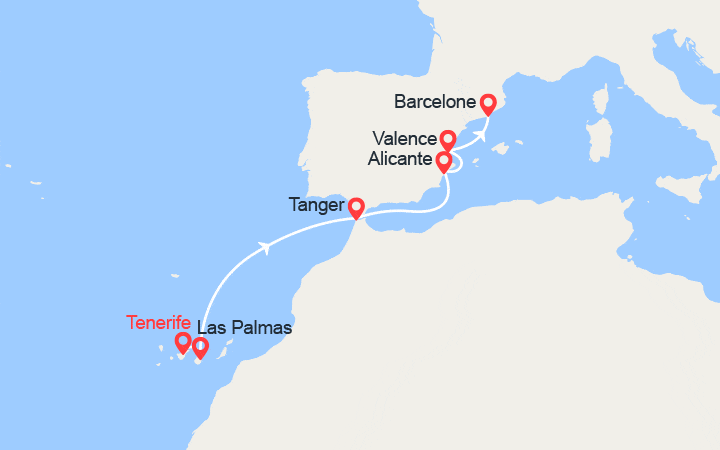 Itinéraire Canaries, Maroc, Espagne 