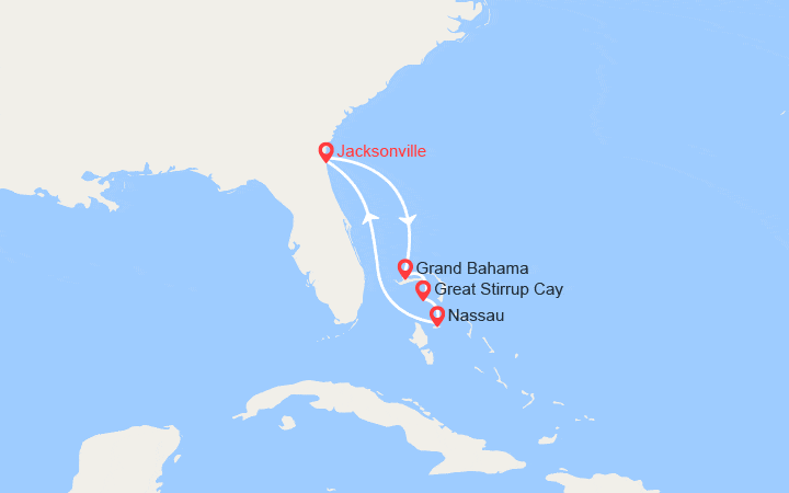 itinéraire croisière Caraïbes et Antilles : Cap sur les Bahamas : Grand Bahama, Great Stirrup Cay, Nassau