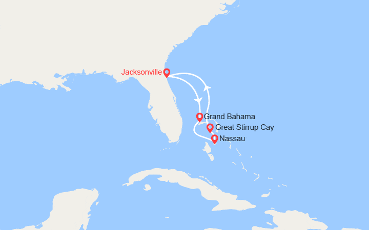 itinéraire croisière Caraïbes et Antilles : Cap sur les Bahamas : Grand Bahama, Nassau, Great Stirrup Cay