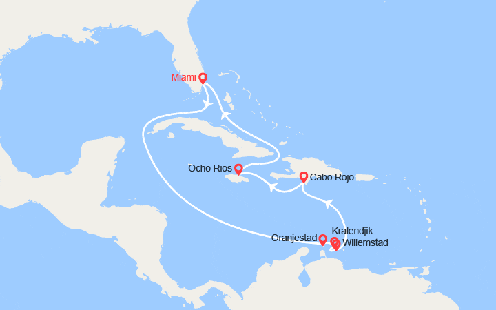Itinéraire Caraïbes : Aruba, Bonaire, Curaçao, Rép. Dominicaine, Jamaïque 