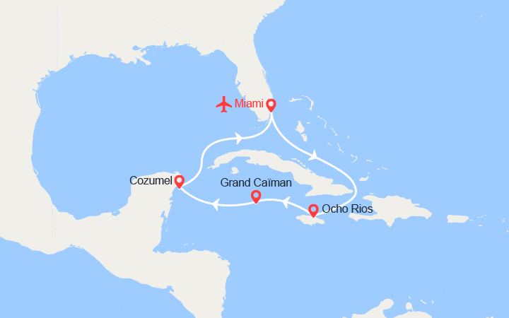 Itinéraire Caraïbes de l'Ouest : Jamaïque, Iles Caïmans, Mexique  || Vols + Hôtel inclus 
