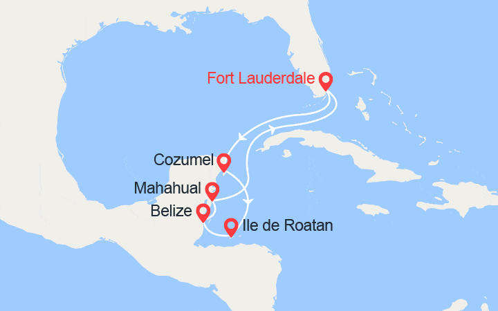 Itinéraire Caraïbes de l'Ouest : Mexique, Honduras, Belize, Costa Maya 