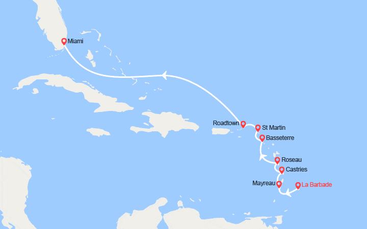 Itinéraire Caraïbes orientales 