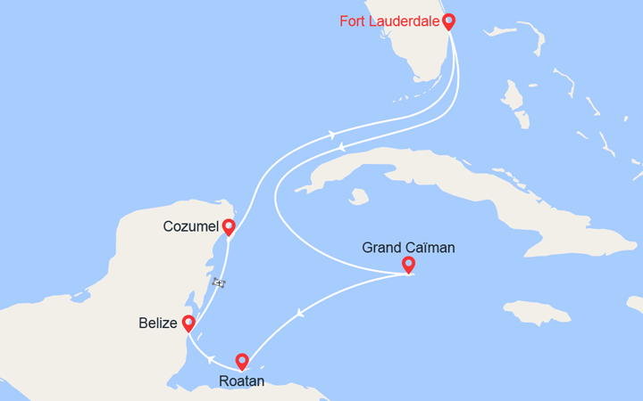 itinéraire croisière Caraïbes et Antilles : Caraîbes Ouest 