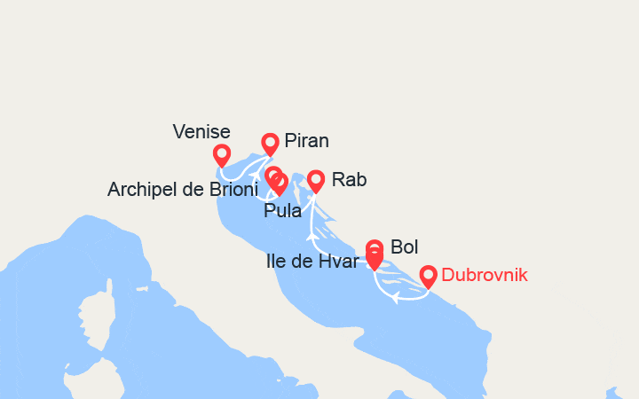 itinéraire croisière Méditerranée Orientale : Cités et splendeurs de l’Adriatique