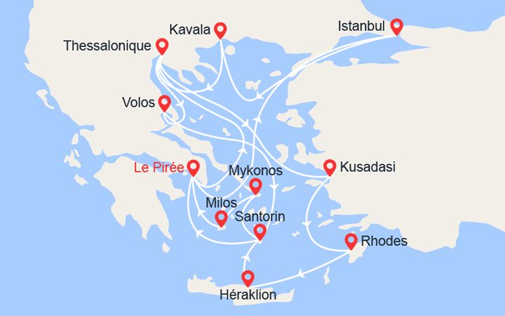 itinéraire croisière Iles grecques : Combiné Éclectique et Idyllique Mer Égée  