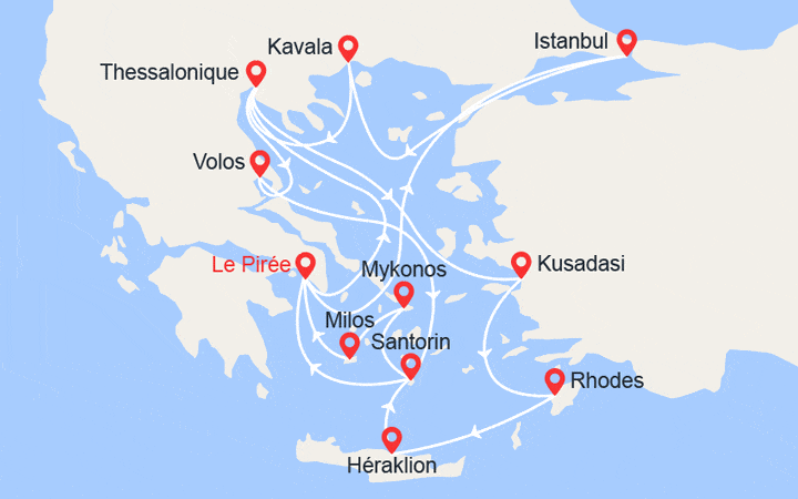 Itinéraire Combiné Éclectique et Idyllique Mer Égée  