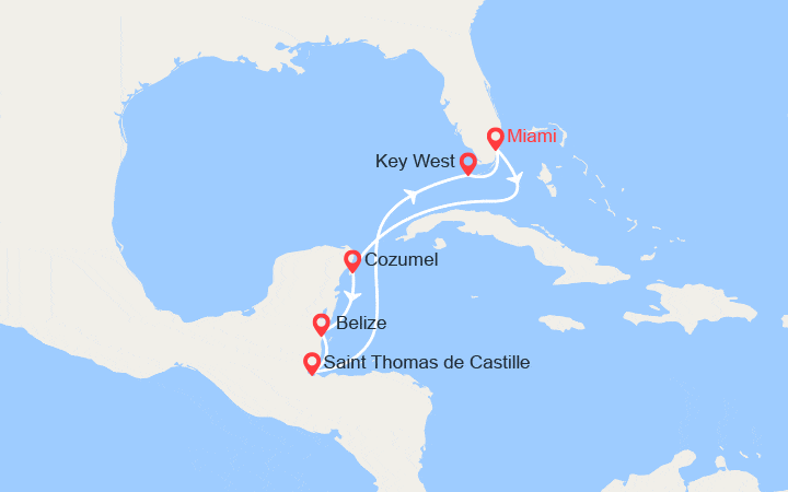 Itinéraire Cozumel, Mérida, Key West 