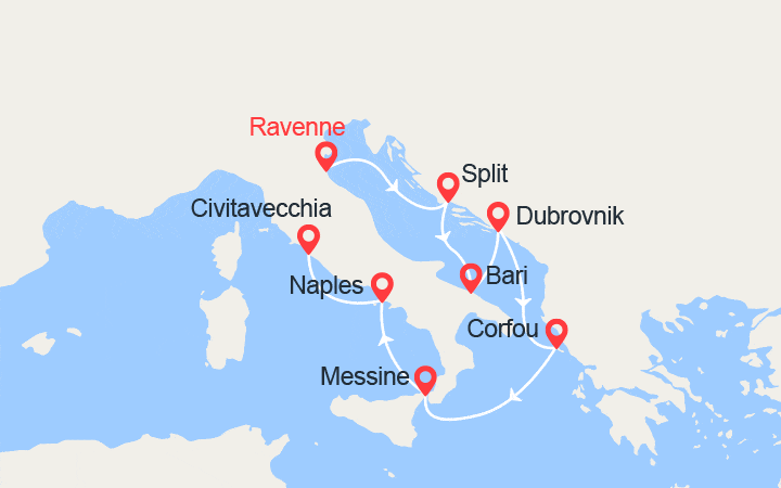 Itinéraire Croatie, Grèce, Italie 