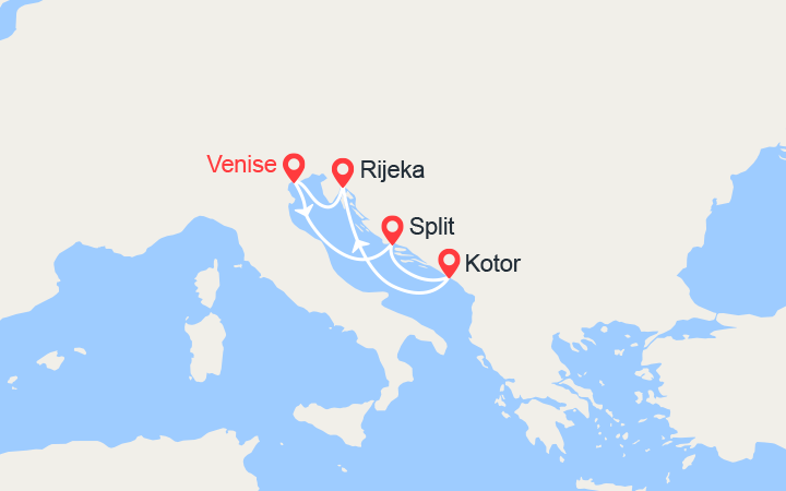 itinéraire croisière Croatie/Adriatique - Méditerranée Orientale : Croatie et Monténégro 