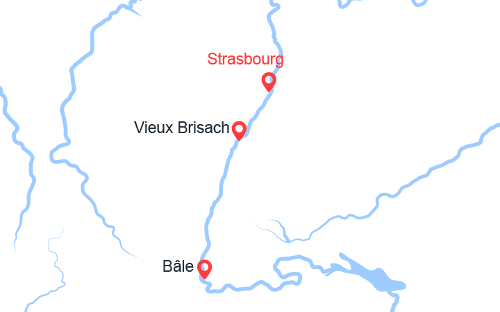 itinéraire croisière Rhin et ses affluents : Croisière vers la région des 3 pays et voyage à bord du train 