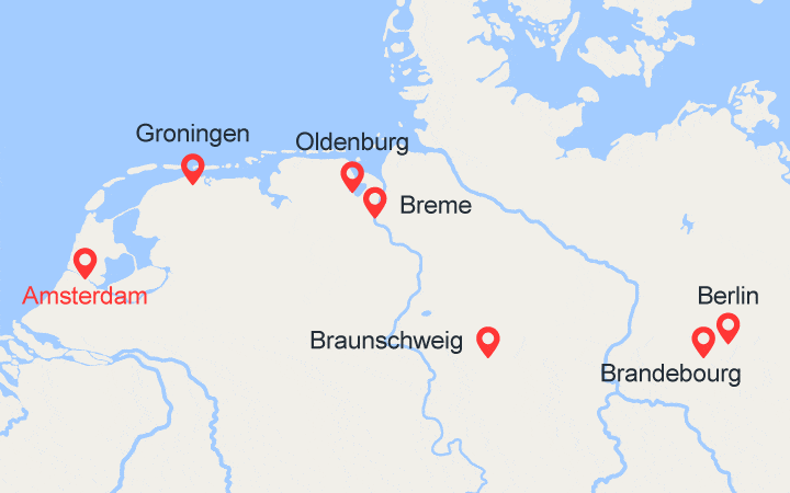 itinéraire croisière Rhin et ses affluents : D'Amsterdam à Berlin (AMB_PP) 
