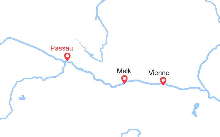itinéraire croisière Danube - Volga Dniepr Don : Danube: Vienne, Melk au départ de Passau 