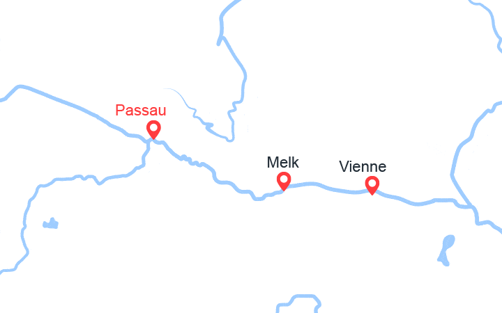 Itinéraire Danube: Vienne, Melk au départ de Passau 
