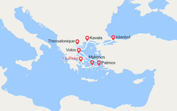Itinéraire De Athènes à Istanbul : Mykonos, Patmos, Volos, Thessalonique 