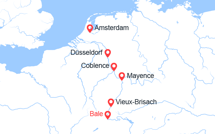 itinéraire croisière Rhin et ses affluents - Rhin et ses affluents : De Bâle à Amsterdam: les trésors d'un fleuve mythique (BEA_PP) 
