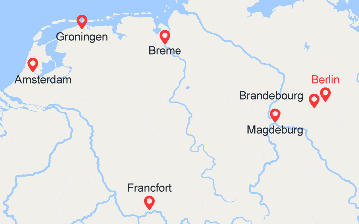 itinéraire croisière Elbe Weser Isar Oder : De Berlin à Amsterdam (BMA_PP) 
