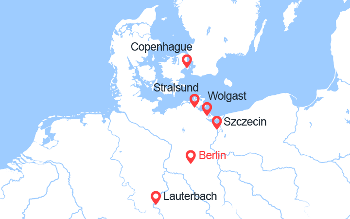 Itinéraire De Berlin à Copenhague : la Havel, l'Oder et la mer Baltique (BSD_PP) 