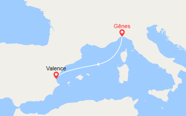 itinéraire croisière Méditerranée Occidentale : De Gênes à Valence 