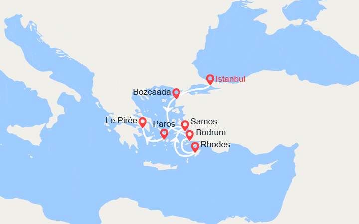 Itinéraire De Istanbul à Athènes par les îles grecques 