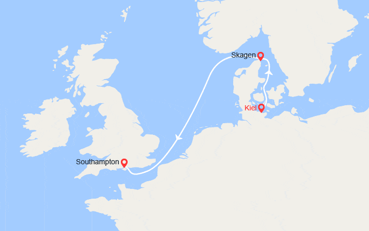 Itinéraire De Kiel à Southampton 
